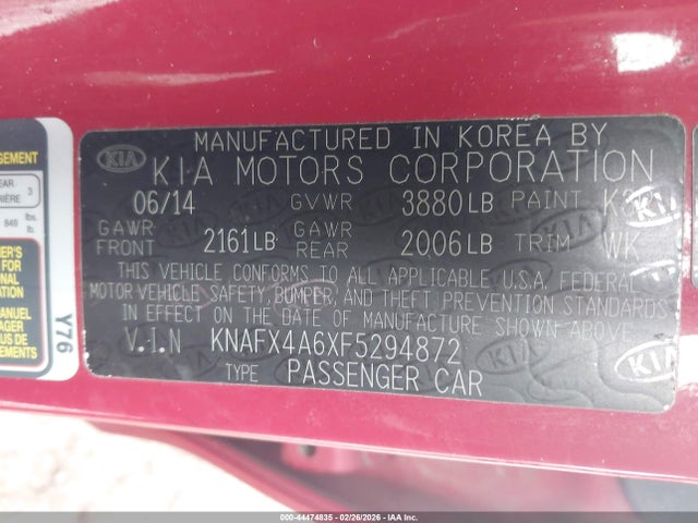 KIA FORTE LX 2015 KNAFX4A6XF5294872 Image 9