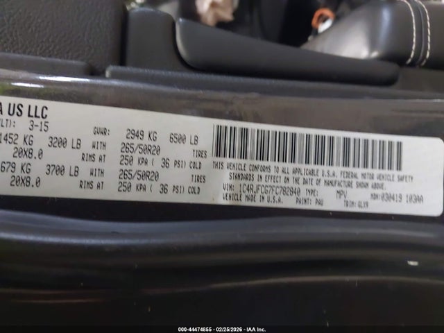 2015 JEEP GRAND CHEROKEE 1C4RJFCG7FC782840 Photo 8