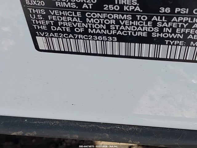 44474970 :رقم المزاد ، 1V2AE2CA7RC236533 vin ، 2024 Volkswagen Atlas Cross Sport 2.0t Sel R-line مزاد بيع
