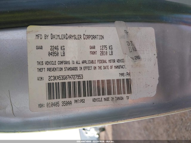 Продаж на аукціоні авто 2007 Chrysler 300 Touring, vin: 2C3KA53G07H727953, номер лоту: 44474986