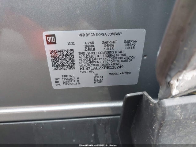 44475086 :رقم المزاد ، KL47LAE2XRB118249 vin ، 2024 Buick Envista Preferred Fwd مزاد بيع
