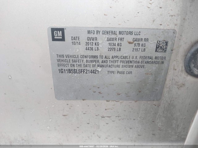 Chevrolet MALIBU LS 2015 1G11B5SL5FF214421 Image 9