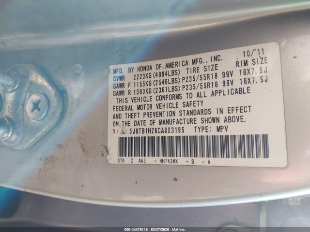 2012 ACURA RDX 5J8TB1H26CA003195 Photo 8