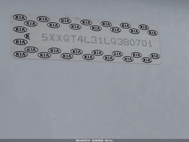 44475141 :رقم المزاد ، 5XXGT4L31LG380701 vin ، 2020 Kia Optima Lx مزاد بيع