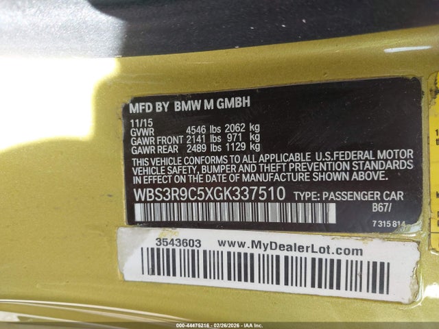 2016 BMW M4 WBS3R9C5XGK337510 Photo 8