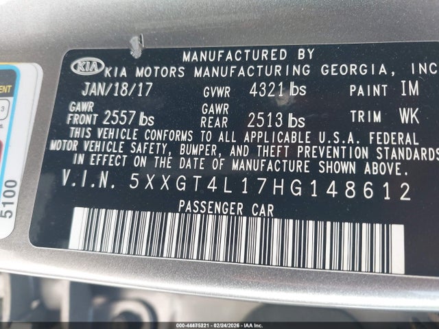 2017 KIA OPTIMA 5XXGT4L17HG148612 Photo 8