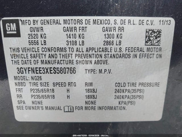 2014 CADILLAC SRX 3GYFNEE3XES580766 Photo 8