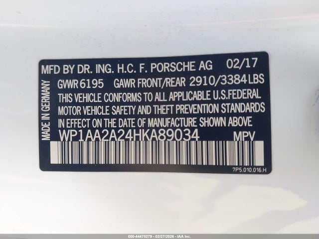 2017 PORSCHE CAYENNE WP1AA2A24HKA89034 Photo 8