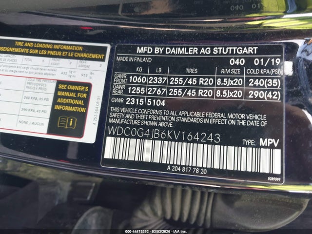 WDC0G4JB6KV164243 Mercedes-Benz GLC 300