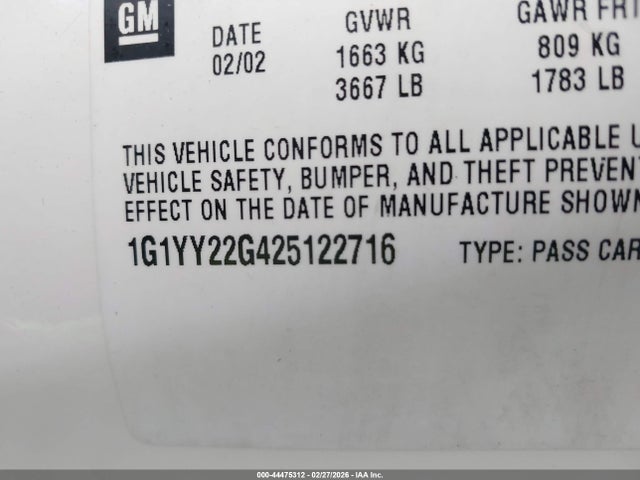 2002 CHEVROLET CORVETTE 1G1YY22G425122716 Photo 8