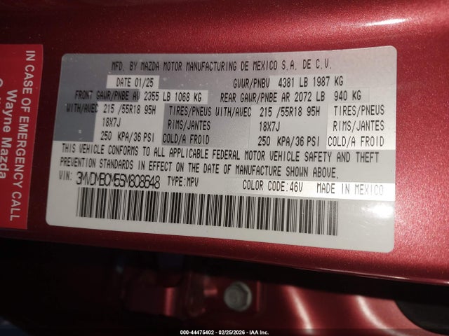 Aukcja sprzedaży 2025 Mazda Cx-30 2.5 S Preferred Package, vin: 3MVDMBCM5SM808648, numer aukcji: 44475402
