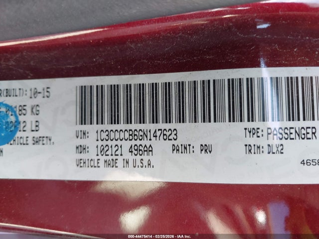 Продажа на аукционе авто 2016 Chrysler 200 C, vin: 1C3CCCCB6GN147623, номер лота: 44475414