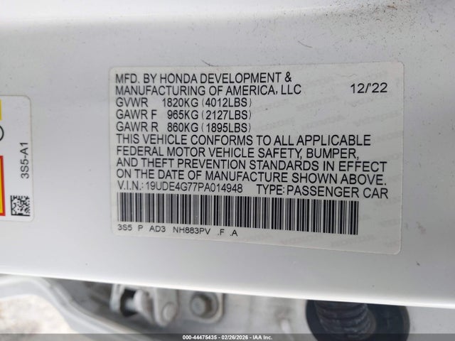 19UDE4G77PA014948 Acura Integra A-spec Technology
