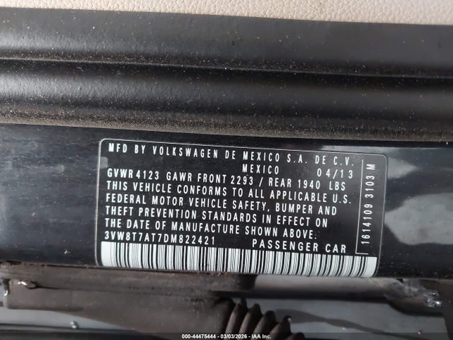 2013 VOLKSWAGEN BEETLE 3VW8T7AT7DM822421 Photo 8