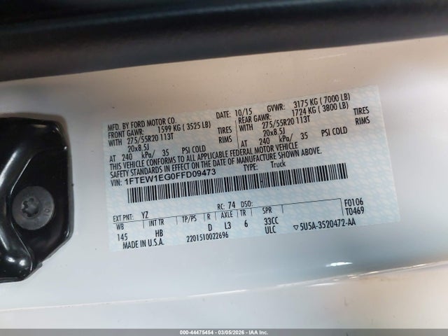 Ford F-150 Lariat 2015 1FTEW1EG0FFD09473 Image 9