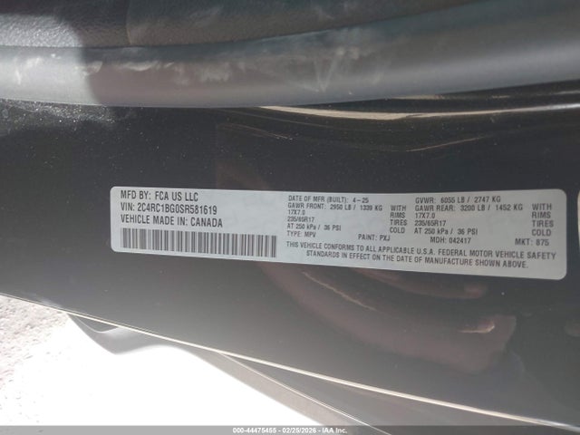 2C4RC1BG0SR581619 Chrysler Pacifica Select