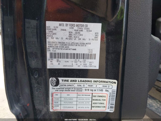 2010 FORD F-150 1FTFW1EVXAFA71448 Photo 8