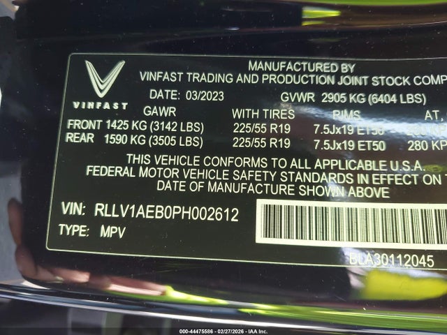 Vinfast Vf 8 Eco 2023 RLLV1AEB0PH002612 Image 9