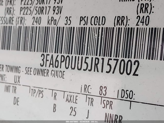 Ford Fusion Hybrid S 2018 3FA6P0UU5JR157002 Image 9