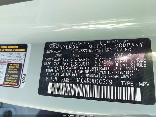 2024 HYUNDAI KONA ELECTRIC KM8HE3A64RU010329 Photo 8