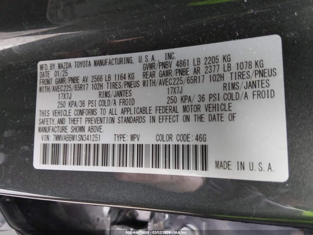 Продаж на аукціоні авто 2025 Mazda Cx-50 2.5 S Preferred Package, vin: 7MMVABBM1SN341251, номер лоту: 44475688
