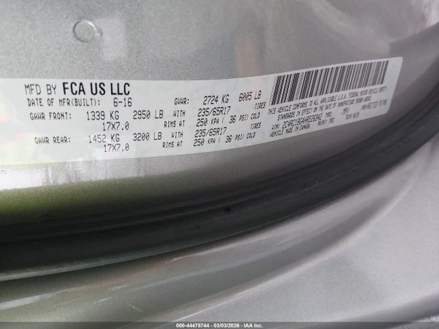 Aukcja sprzedaży 2017 Chrysler Pacifica Touring-l, vin: 2C4RC1BG4HR526342, numer aukcji: 44475744