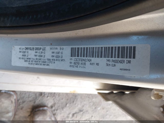 44475778 :رقم المزاد ، 1C3CC5FB2AN217424 vin ، 2010 Chrysler Sebring Limited مزاد بيع