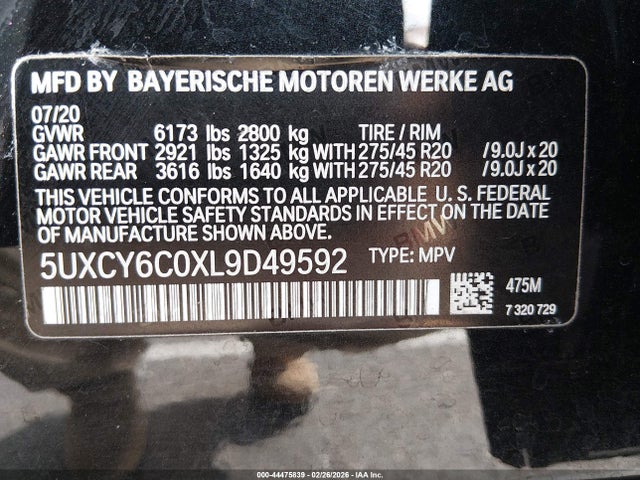 5UXCY6C0XL9D49592 BMW X6 Xdrive40i