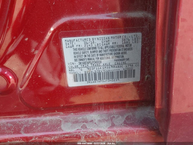 Nissan SENTRA SV 2018 3N1AB7AP5JY340239 Image 9