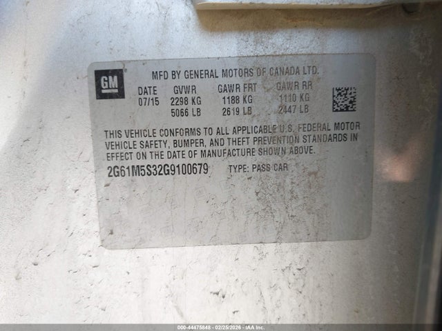 2016 CADILLAC XTS 2G61M5S32G9100679 Photo 8