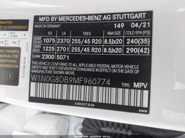 2021 MERCEDES-BENZ GLC 300 W1N0G8DB9MF960774 Photo 8