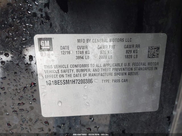 Chevrolet Cruze Lt Auto 2017 1G1BE5SM1H7200386 Image 9