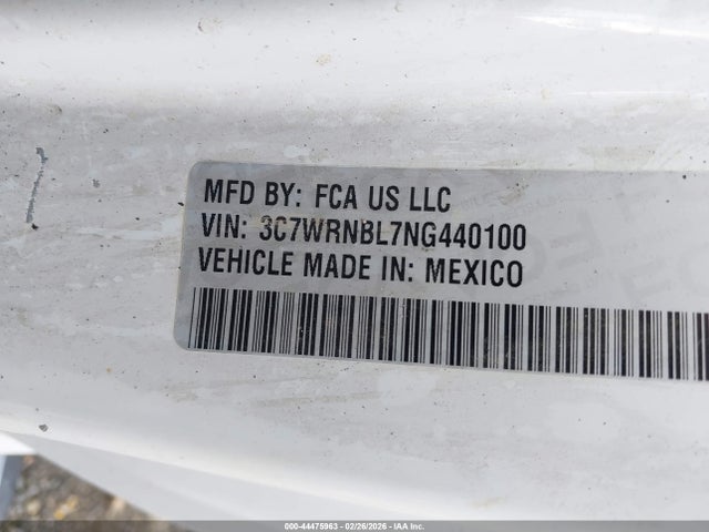 44475963 :رقم المزاد ، 3C7WRNBL7NG440100 vin ، 2022 Ram 5500 Chassis Tradesman/slt مزاد بيع