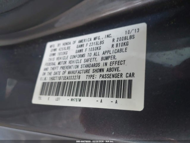 Honda ACCORD EX 2014 1HGCT1B70EA003276 Image 9