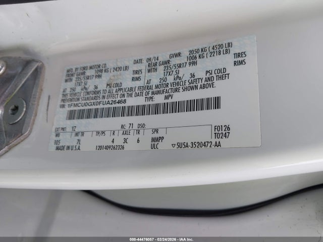 1FMCU0GX0FUA26468 Ford ESCAPE SE