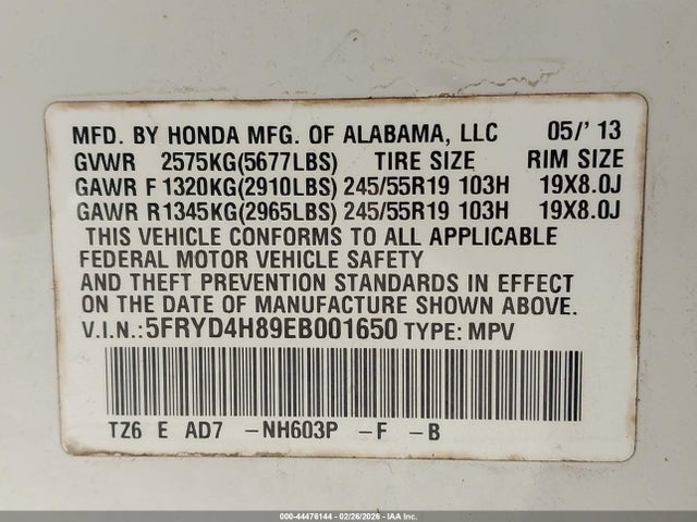 Продаж на аукціоні авто 2014 Acura Mdx Advance Pkg W/entertainment Pkg, vin: 5FRYD4H89EB001650, номер лоту: 44476144