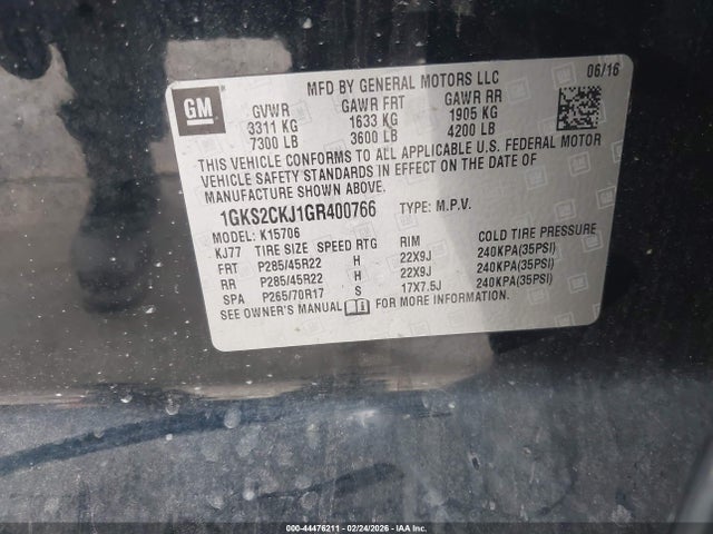 1GKS2CKJ1GR400766 GMC YUKON DENALI