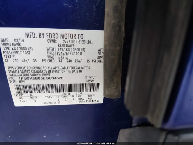 Ford Explorer 2014 1FM5K8B85EGC14526 Image 9