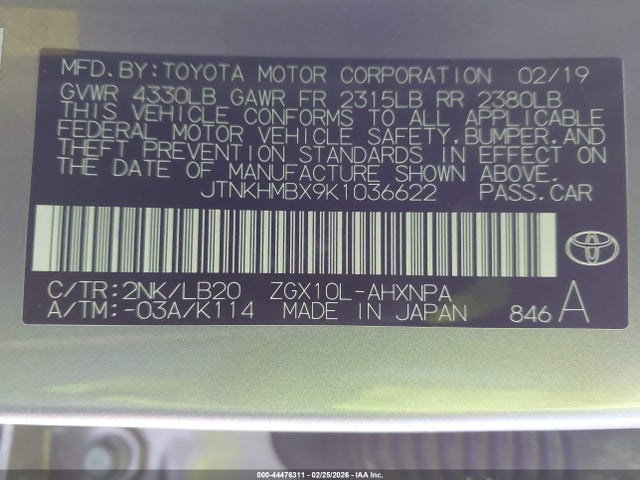 2019 TOYOTA C-HR JTNKHMBX9K1036622 Photo 8