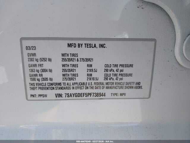 2023 TESLA MODEL Y 7SAYGDEF5PF738944 Photo 8