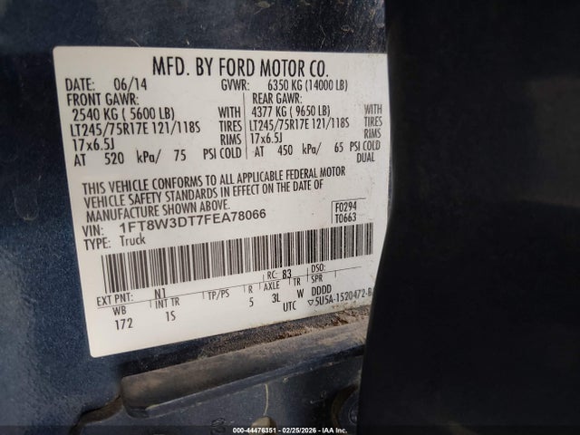 1FT8W3DT7FEA78066 Ford F-350 Xl