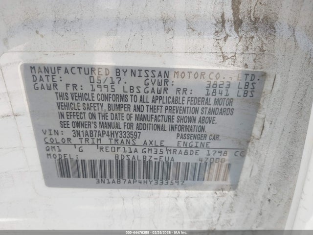 Nissan SENTRA S 2017 3N1AB7AP4HY333597 Image 9