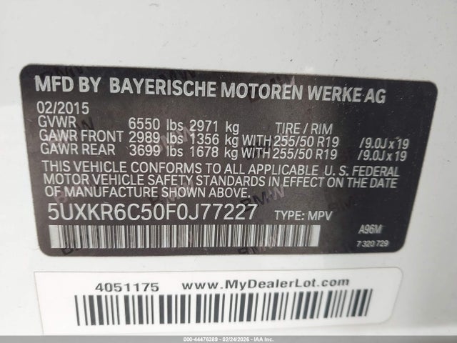 5UXKR6C50F0J77227 BMW X5 Xdrive50i