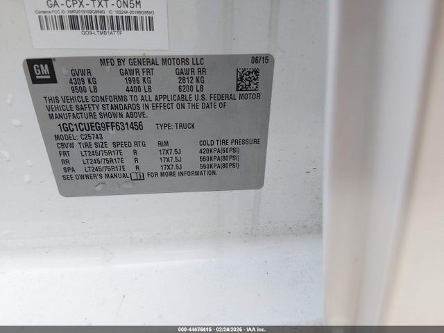 1GC1CUEG9FF631456 Chevrolet Silverado 2500hd Wt