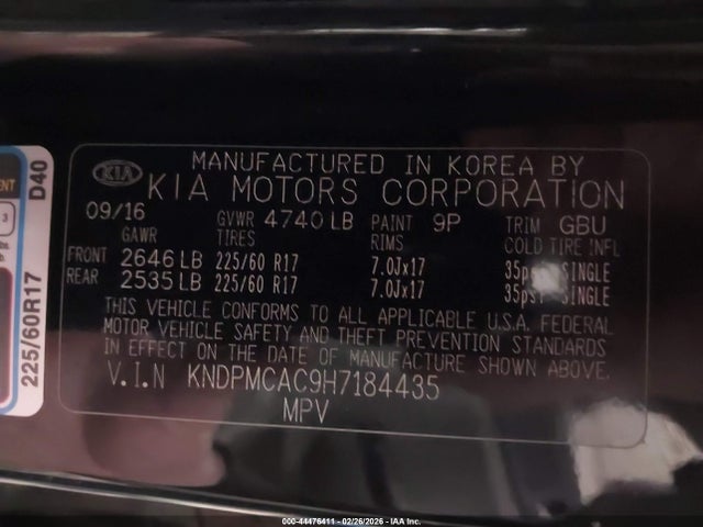 Продаж на аукціоні авто 2017 Kia Sportage Lx, vin: KNDPMCAC9H7184435, номер лоту: 44476411