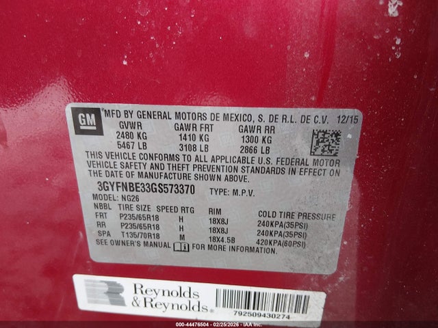 2016 CADILLAC SRX 3GYFNBE33GS573370 Photo 8