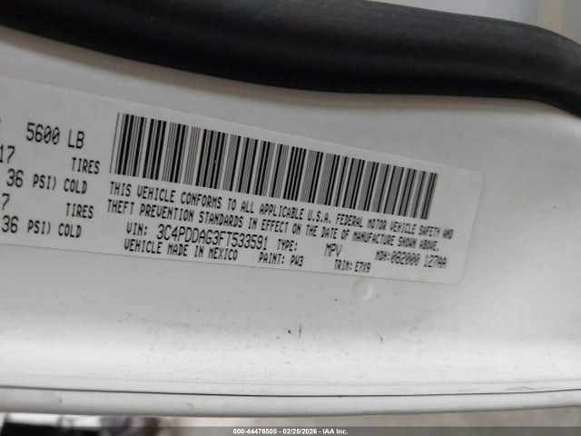 Dodge JOURNEY SE 2015 3C4PDDAG3FT533591 Image 9