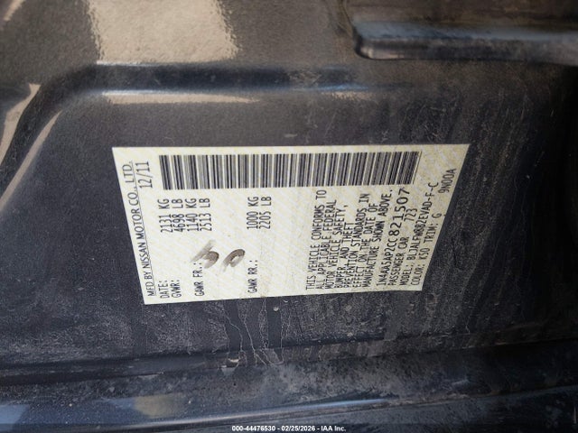 2012 NISSAN MAXIMA 1N4AA5AP2CC821507 Photo 8