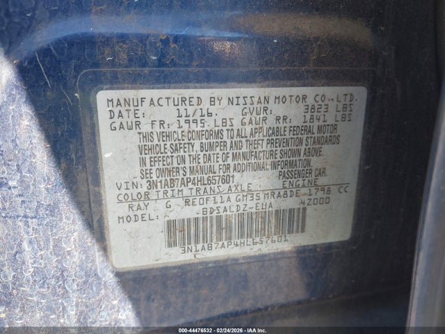 Aukcja sprzedaży 2017 Nissan Sentra Sv, vin: 3N1AB7AP4HL657601, numer aukcji: 44476532