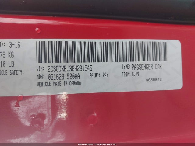 2016 DODGE CHARGER 2C3CDXEJ3GH231545 Photo 8